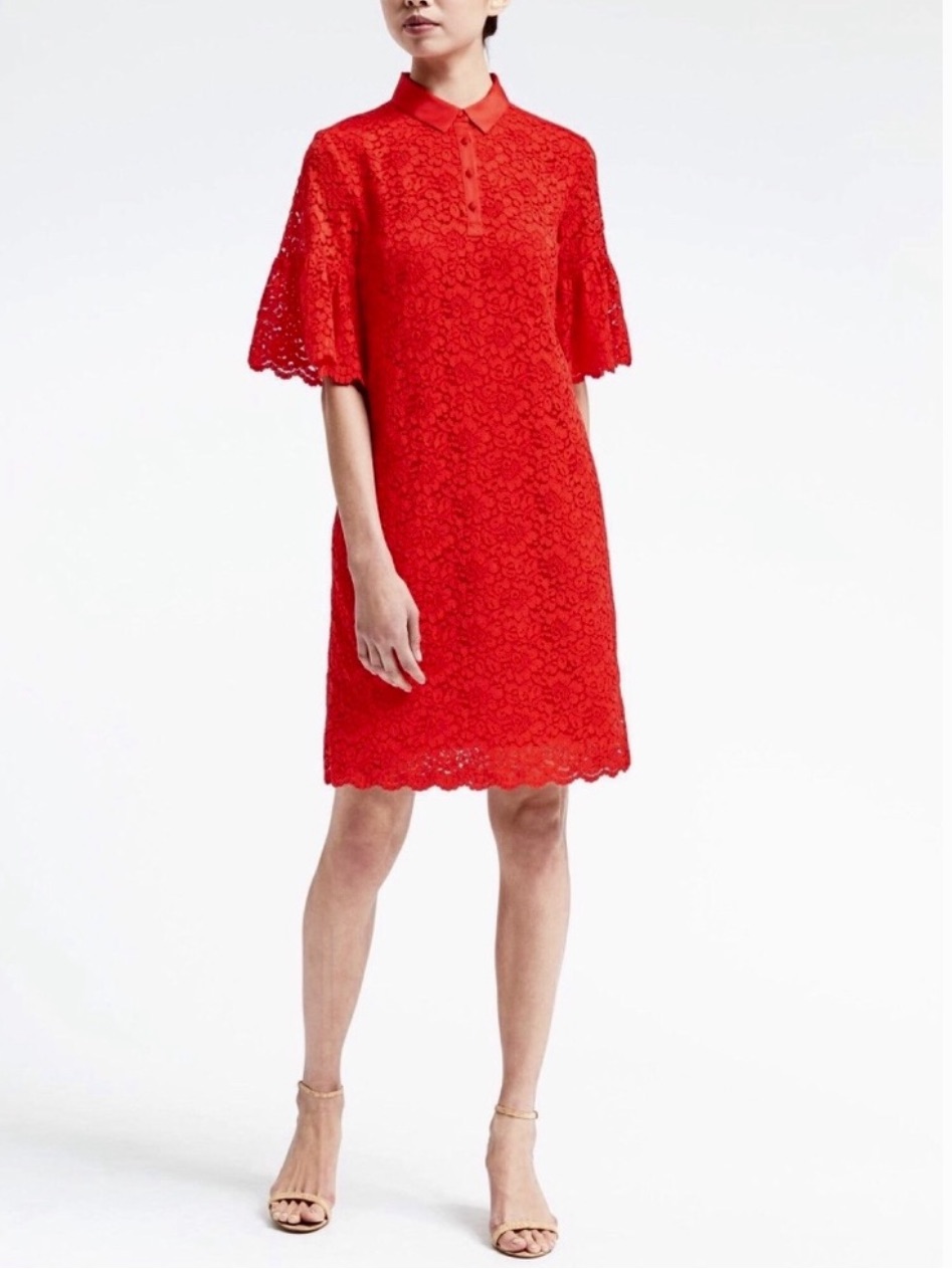 Banana Republic Flutter Sleeve Lace Dress